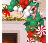 Generic Xmas Balloons Decorations Festive Metallic Gold Green Red White Balloon Set for Holiday Parties