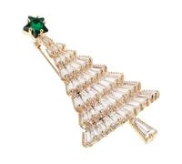 Generic Xmas Breastpin Christmas Tree Shape Brooch Alloy Decorative Easy to Wear and Take for Women at Xmas Party and Light Weight Design