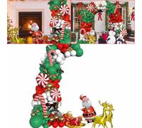 Generic Xmas Metallic Gold Green Red White Balloon Garland Arch Kit for Festive Xmas Decor Quick Assembly for Parties, Photoshoots Suitable for Various Occasions