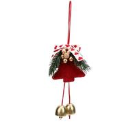 Generic Xmas Wreath Bow, Beautiful Bow with Bell Pendant At the Bottom, Hanging Xmas Tree Ornament Top Hanging Rope Mini Decoration, Ideal for Window Tree Indoor Outdoor (Heart)