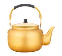 Generic Yellow Aluminum Boil Water Kettle Stovetop Kettle with Cover Multipurpose Korean Rice Wine Pot Teapot for Outdoor Camping Tea, 6L