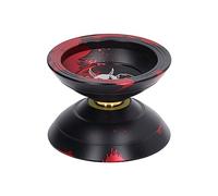 Generic Yo Yo Toy 2 Rotate Modes String Trick Decompression Bearing Ball for Children, Aluminum Alloy Yoyo Set for Eye Exercise (Black Red)