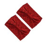 Generic Yoga Headbands for Women 2 Pack Elastic Breathable Sweat Wicking for Gym Running Exercise - 9.45x5.91in Soft Polyester (Red)