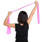 Generic Yoga Stretch Band Durable Elastic Strap Perfect for Body Shaping and Muscle Strengthening for Women and Young People 1.5m TPR in Purple Green Blue Rose Red (Rose Pink)