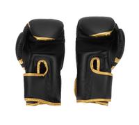 Generic Youth Tearproof Breathable PU Leather Boxing Gloves for Effective Protection Training, 2 Pack for Youth Kickboxing, Sparring (Black Gold)
