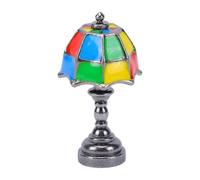 Generic Zinc Alloy Dollhouse Mini Desk Lamp Compact Lighting for 1:12 Scale Room Decoration (Black)