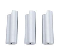 Generic Zinc Alloy Lighter Holder 3PCS Stylish Protective Case for Travel and Parties - Compact and Durable (Silver)