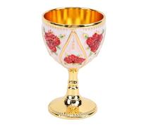 Generic Zinc Alloy Wine Cup, 30ml Alloy Wine Cup Goblet Multipurpose Decorative Rose Pattern European Style Portable Home Exquisite (All White With Red Flower)