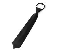 Generic Zipper Tie for Men, Black Tie, Mens Tie, Mens Black Tie, Formal Business Necktie for Funerals and School, Solid Color Fine Texture Lazy Tie, 8 x 48 cm, Adjustable Pre-tied Design, 1 Piece