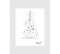 Generic ZYANART Drawing by Pablo Picasso Wall Art Decoration Black & White Posters Prints UNFRAMED #61 (Cello Musical instrument 1)