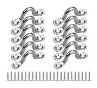 Genérico 12 Piece Marine Hardware Set - Arched Yacht Handles with Back, Pull Tabs, Nails | U Shaped Saddles, Rope Buckles, Rigging Kit for C