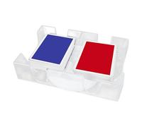 Genérico 2 Deck Rotating Card Tray, Transparent Game Card Holder, 360 Degree Rotating Dispenser, Blackjack Accessories Basket for Man