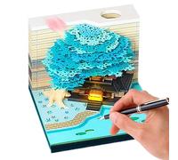 Generico 3D Calendar, Paper Sculpture Calendar | Artistic Notebook Design Tree House with Tearable Notepad for Classroom Holidays Moving Gym Teachers Home
