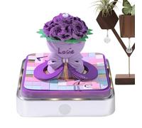 Genérico 3D Calendar Time Clock 2026, Notepad Pink Paper Tearaway Carved Art, Clock Base with LED Lighting and Acrylic Box for Thanksgiving Christmas Gift