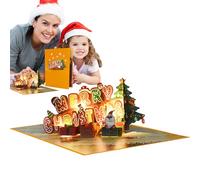 Genérico 3D Cards - 3D Christmas Card with Music and Light - Table Decoration for Celebrations and Memories: Birthday, Graduation, Family, School