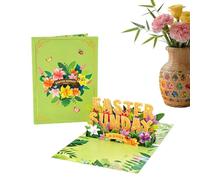 Generico 3D Easter Cards | Easter Memorial Card with Eggs and Spring Bunnies - Easter Keepsake Card - for Teachers Friends Family Wife Husband Girlfriend Mother Father