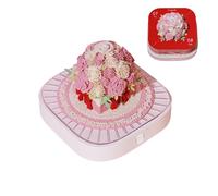 Genérico 3D Notepad | Pink Paper Sculpture Removable Art, Three-Dimensional Sticky Notes - For Studying Writing Plan Valentine's Day Home Decoration Christmas
