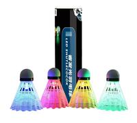 Generico 4PCS LED Shuttlecock Set, Badminton Feather, Badminton Shuttlecock, Colour Changing Shuttlecock, Glowing Badminton Shuttlecock, Glows in The Dark Shuttlecock 23 x 6.5 cm for Sports