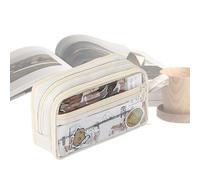 Generico À Crayons De Grande Capacité Cosmetic Bag, Tissu 21 x 6.5 x 13 cm | Étui À Crayons Portable Avec Compartiments - Organisateur De Papeterie, Multifonction Pour École, Bureau, Accessoires