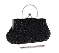 Genérico À Main Pearl - Pochette De Soirée Élégante, À Bandoulière En Chaîne Chic | Accessoire De Mode With Style Raffiné, De Grande Capacité For Mariage Bal Fête Date Cocktail, Black, Consulte la