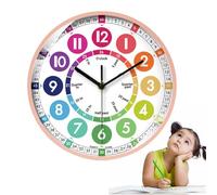 Generico ABS Children's Learning Clock, 25.4 cm, Visual Timer, Silent | Colourful Teaching Decoration, Battery Powered Children's Room Clock for Rooms, Study Areas, Classrooms