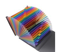 Genérico Accordion File Folder - A4 PP Storage Organizer | Rainbow Expanding Design with 12 Pockets with Top and Drawstring Closure | Holds Documents