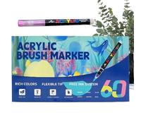 Genérico Acrylic Brush Pens, Educational Material Multicolor and - Brush Paint Markers, for Crafts, Writing, Children's Parties, Rewards and