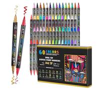Genérico Acrylic Markers | Double Fine Tip, Based Ink - Paint Markers for Canvas | Kit for Scrapbooking, Art Projects and