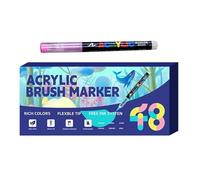Genérico Acrylic Paint Markers Brush Tip | Multicolor Superposable School Supplies,Set of Acrylic Markers | For Crafts Decorations Party Birthday Christmas