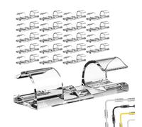 Genérico Adhesive Clips for: 20 Piece Management Tool, Transparent Organizer, Small Wall Holder | Under Desk Holder, Cable Carg, Large, Consulte la descripción, See description