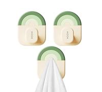 Genérico Adhesive Hooks - 3 Piece Holder Without Drill - Shower Hanger | For Wall Bathroom Shower Door Ceiling Kitchen Coat Key Window Bedroom Wardrobe Towel Clothes Backpack