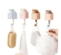 Generico Adhesive Hooks 4 Pieces Heavy Duty without Decorative Cat Hanger