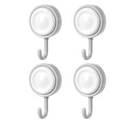 Generico Adhesive Shower Hooks, 4 Pieces 360 Degree Rotating Wall Hooks, Heavy Duty Adhesive Hangers for Kitchen, Bathroom, Yard, Cottage, Beach House, Cabin, Nursery, Bedside, and Summer Use