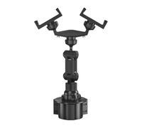 Generico Adjustable Horizontal and Vertical Phone Holder for Cup Holder with 2 Slots, for Calls, Video Recording Travels in the Car, Commuting, Road Trips
