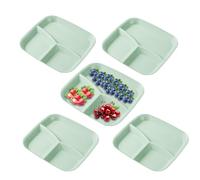 Generico Adult Divisions, Reusable Serving with 3 Compartments | 5 Compartments - for Adults, for Cooking and Eating Fruits, Vegetables, Salad, Rice and Cheese