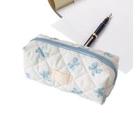 Generico Aesthetic Pencil Case | 7.87x3.15x3.15 Inch Pattern Stationery Bag, School Supplies, Makeup Case, Portable Toiletry Bag for Teenagers Adults, blue, riferimento alla descrizione, Please