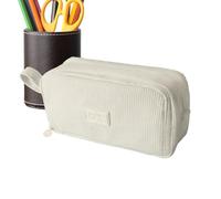 Generico Aesthetic Pencil Case, Corduroy with Multi-Compartments | Aesthetic Pencil Case for School and Office - for Boys Students Elementary School Upper Middle School Ruler Stationery, cream color