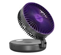 Generico Air Circulator, Quiet Desk Fan with Aromatherapy Box - Rechargeable Folding Blower with Timer and Night Light, Adjustable Tilt, 5 Speeds