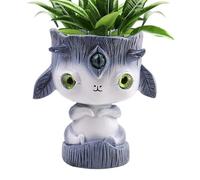 Genérico Alien Creature Pot,Alien Flower Pot - Cute Resin Planter with Alien,Creative Fantasy Big Eyes Planter for Outdoor