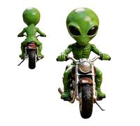 Generico Alien Outdoor Decoration - Alien Garden Sculpture Riding a Motorcycle | Resin Statue for Backyard Porch Patio Terrace Balcony Landscape and Lawn Party