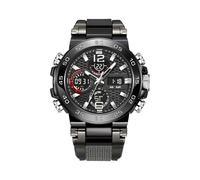 Genérico Analogue and Digital Watch - with Double Luminous Display - Business Watch, for Daily Use Formal Informal Office Travel and Commute, Black/White, Consulte la descripción, Bracelet