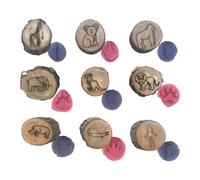 Generico Animal Footprint - Craft Pattern Marking Tool, Mini Wooden Paw Print Set, Decorative Marker for Embossing of Tracks