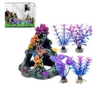 Generico Aquarium Decor - Colourful Coral Reef Decorations - for Turtles Lizards Snails Reptiles Underwater Environment and Beach
