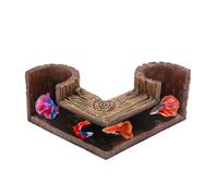 Generico Aquarium Underground Tunnel - Resin Material, Realistic Wood Finish, Double Opening Cave | Pet Shelter, Breeding Shelter, Underwater Landscape, Or