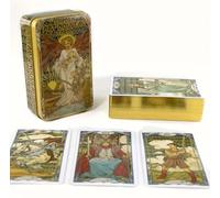 Generico Art Nouveau Golden Tarot Card 78 Cards Rider Waite Smith Luxury Divination Collection Deck