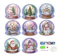 Generico Art Postcards with Rhinestone Painting | Christmas Cards with - Greeting Card with 5D , 8 Art Cards with Painting Co