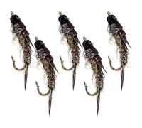 Generico Artificial Bass Bait | Five Pieces Hooks with Fly Design Handmade - Baits | for Men Beginner Enthusiast Trout Fish Catfish Boat Trolling Pond Freshwater
