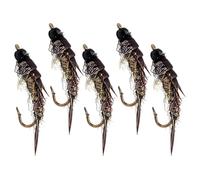 Generico Artificial Black Bass Fishing Lure - Five Pieces Hooks with Fly Design, Handmade, Artificial for Lake Fishing - Boat Trolling Lakes Rivers Freshwater Man Woman Enthusiasts