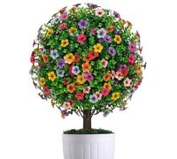 Generico Artificial Boxwood Plants for Outdoors - Boxwood with Floor, Topiary Ball and Decorative Shrubs - for Garden Terrace Lawn Landscape Path and Indoor Home Office