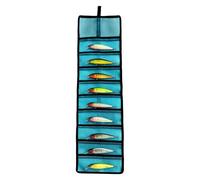 Generico Artificial Fishing Bait Covers | Portable Rolling Up Organizer with 10 Pockets, Bait Holder and Roll Holder for Fishing Tools - Kayak Boat Shore Surf Lake River Shore Outdoor Saltwater